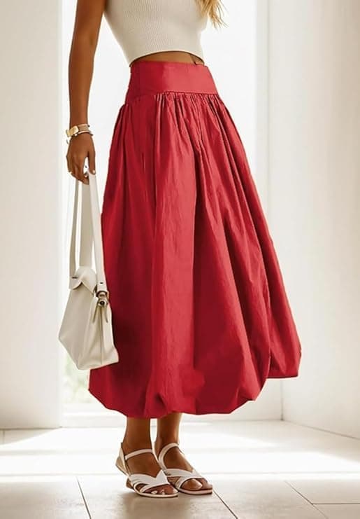 Jupe longue plissée à bulles sur Amazon