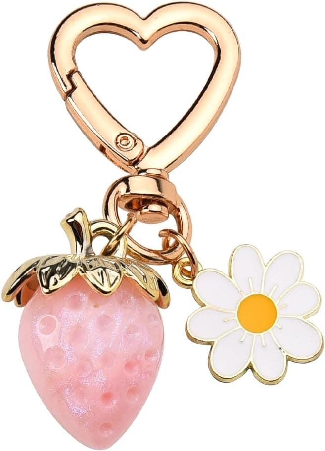 Porte-clés fraise et marguerite