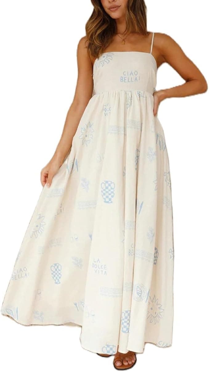 Robe longue - Imprimé Graffiti bleu