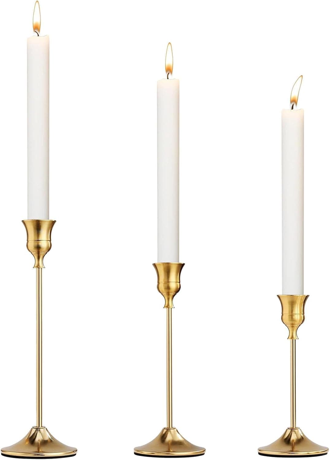 Ensemble de 3 bougeoirs en laiton doré, Amazon