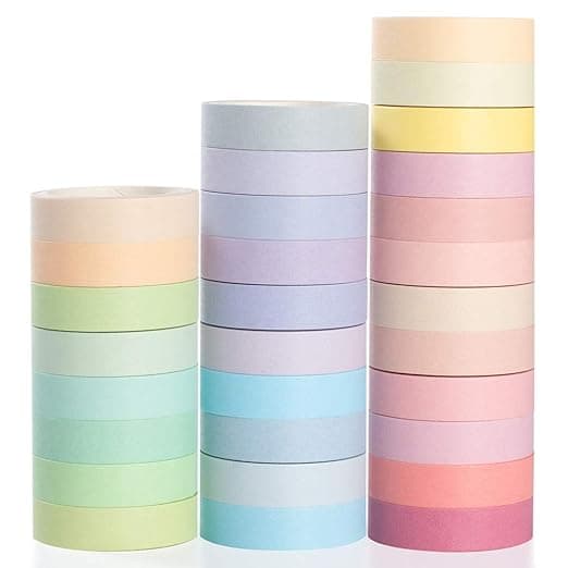 Lot de 30 rouleaux de ruban adhésif Washi
