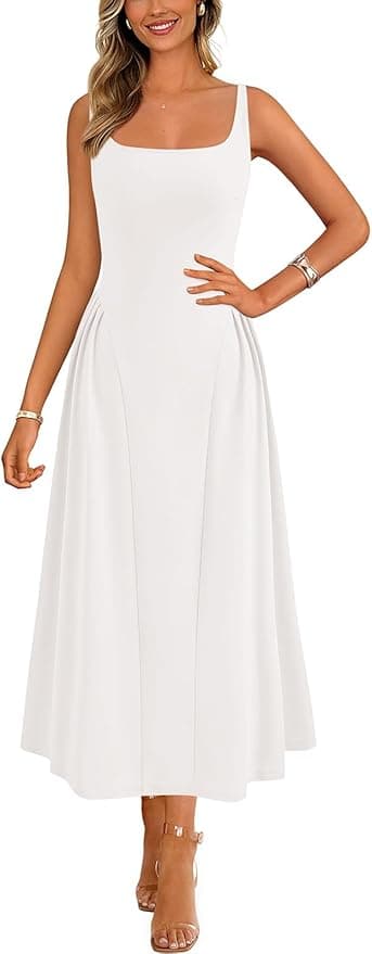 Robe d'été sans manches de couleur unie sur Amazon