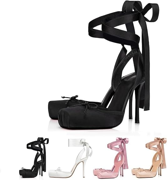 Talons de ballerine en satin Mary Janes