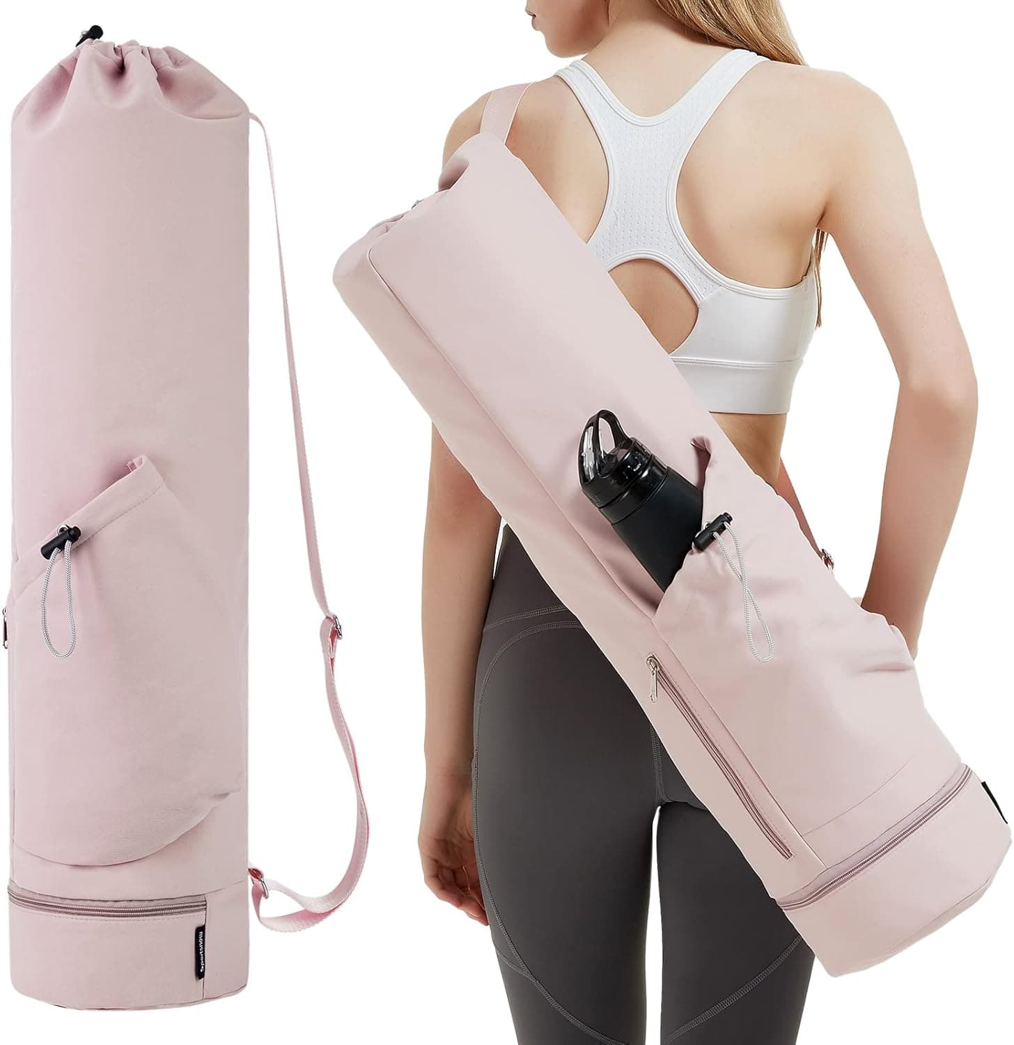 Sac pour tapis de yoga avec poche pour bouteille
