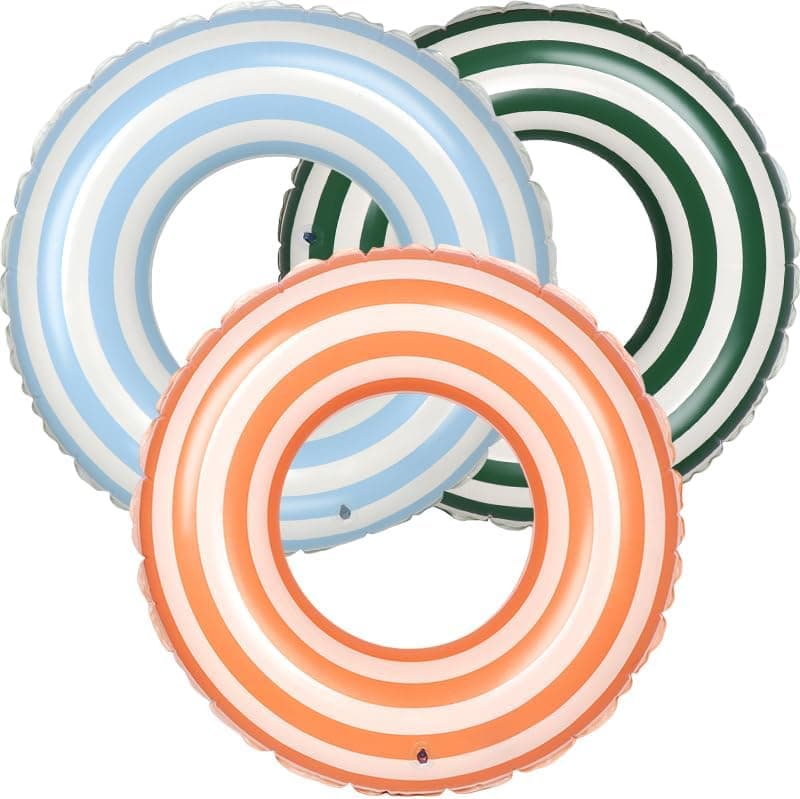 Lot de 3 flotteurs de piscine lignés