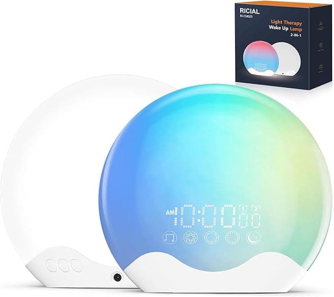 Lampe de luminothérapie de 10 000 lux avec fonction réveil