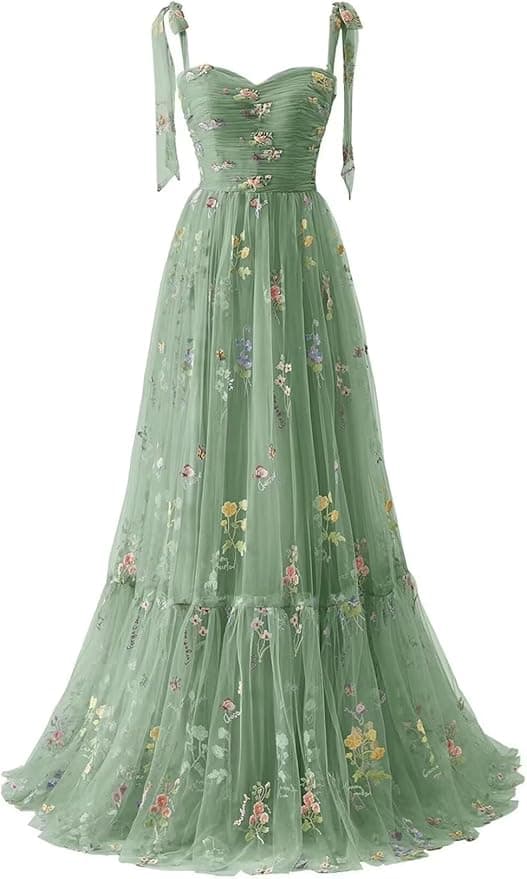 Robe de bal à broderie florale