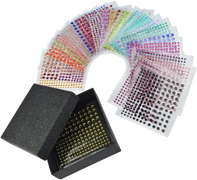 Lot de 4300 paillettes autocollantes pour le visage