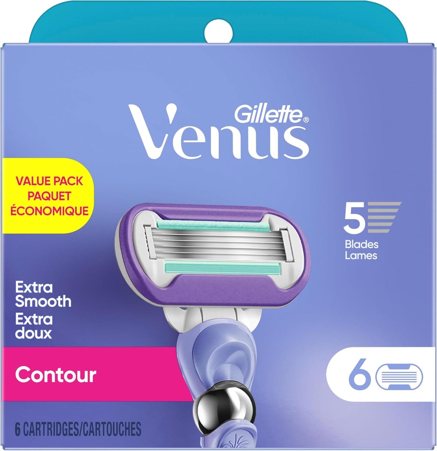 Gillette Venus Extra Smooth Contour, 6 recharges de rasoir à 5 lames