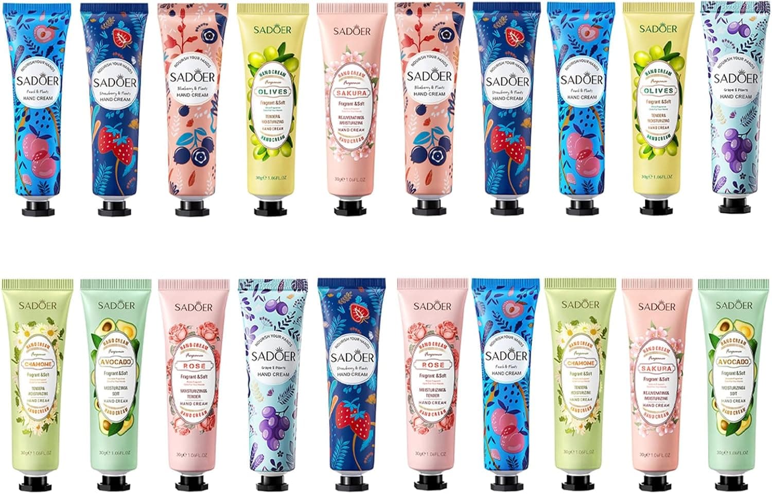 Lot de petites crèmes à main