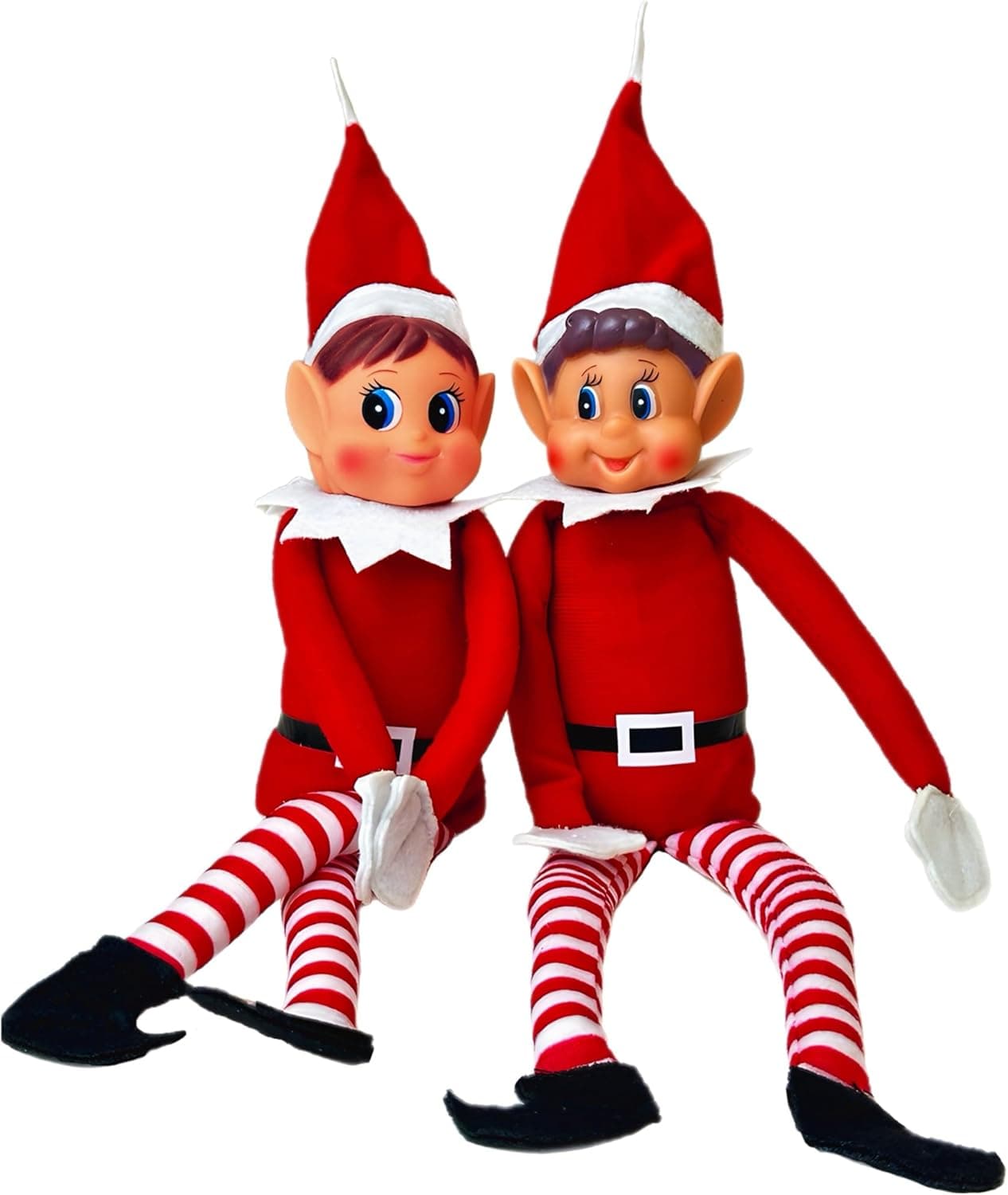 Elfie (garçon) et Elvie (fille) Lot de 2 lutins de Noël