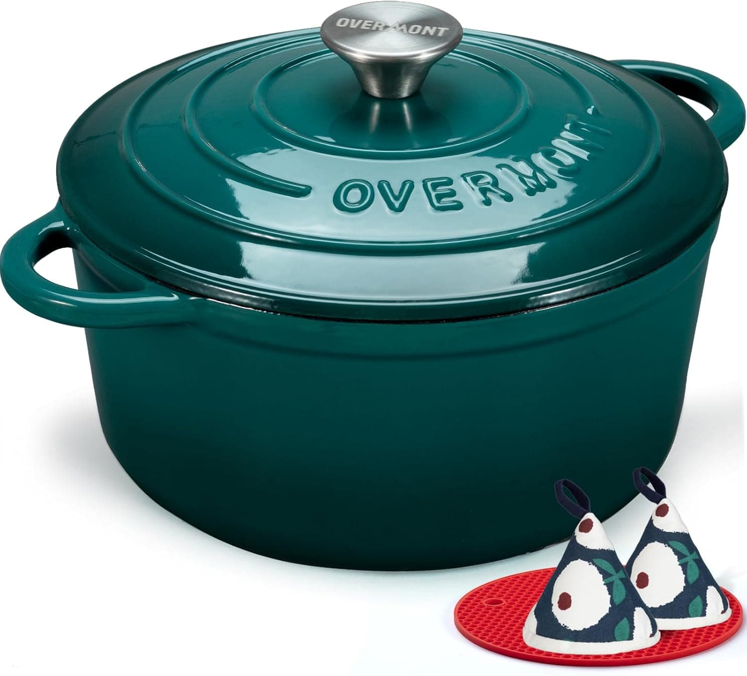 Cocotte en fonte émaillée de 5,4 l, Overmont 
