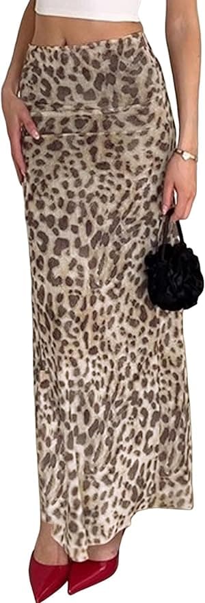 Jupe longue d'été avec imprimé léopard sur Amazon