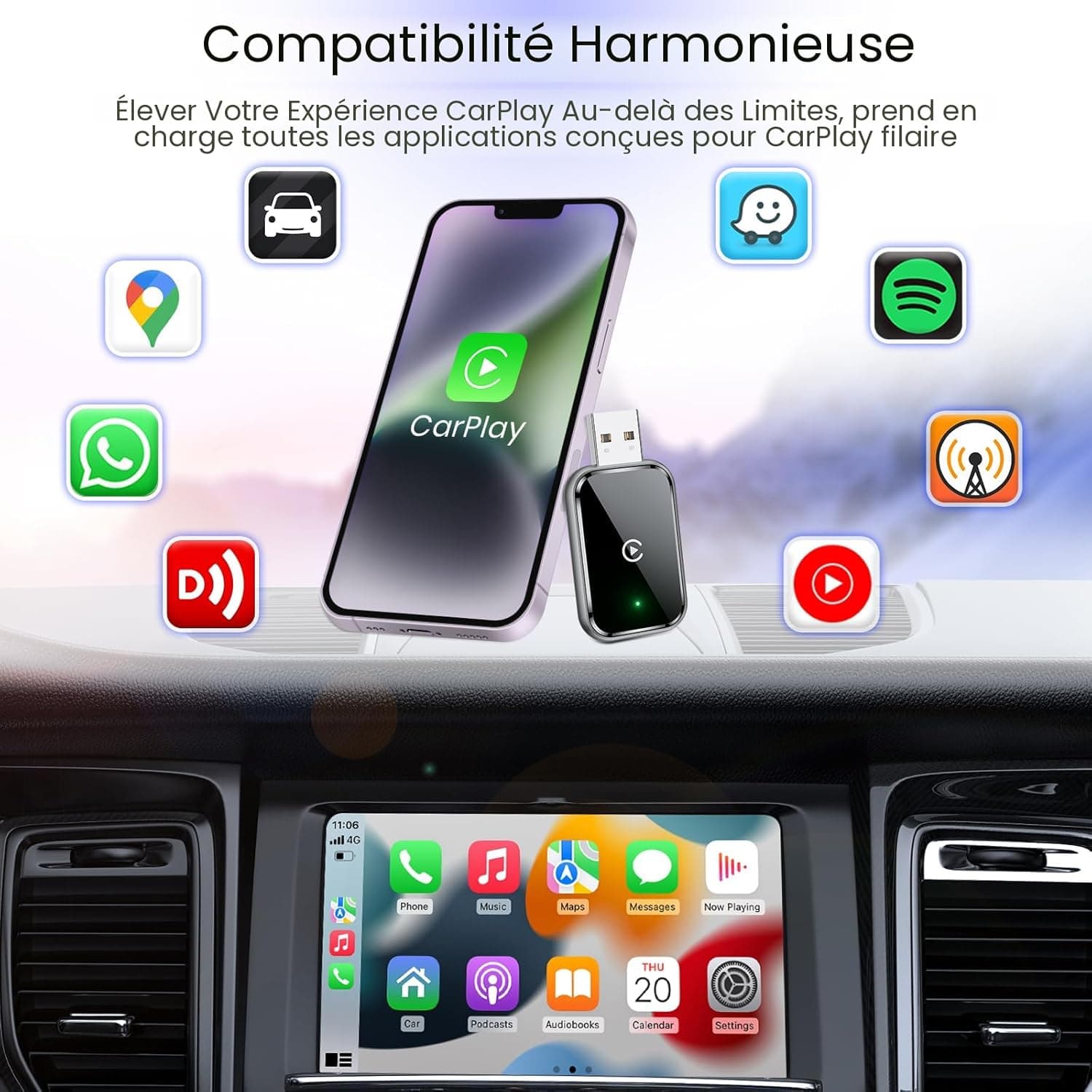 Adaptateur CarPlay sans fil