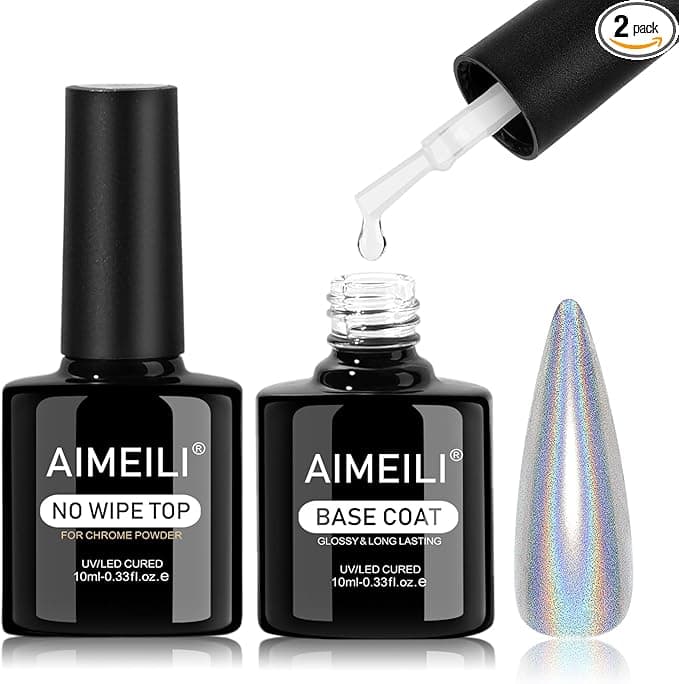 Vernis à ongles gel pour poudre à ongles chromée AIMELI sur AMAZON