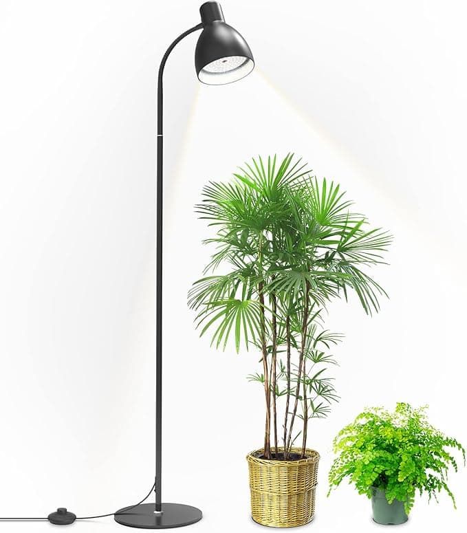 Lampe de croissance avec support, 5 000 K à spectre complet pour plantes d'intérieur