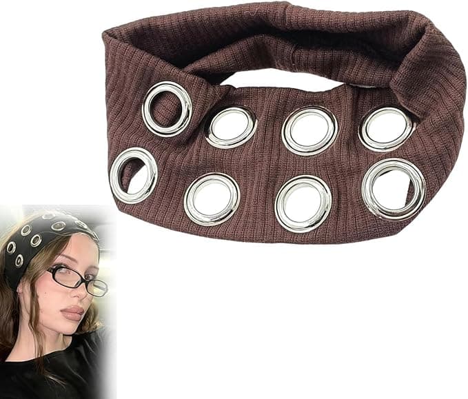 Bandeau à oeillets métalliques Y2K