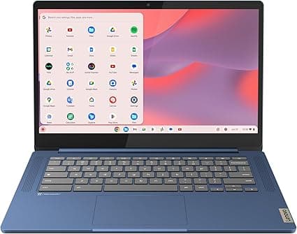 Lenovo Ordinateur portable Chromebook IP Slim 3 | 14 pouces | MediaTek Kompanio 520 | 4 Go de RAM 128 eMMC | ChromeOS | Bleu abysse