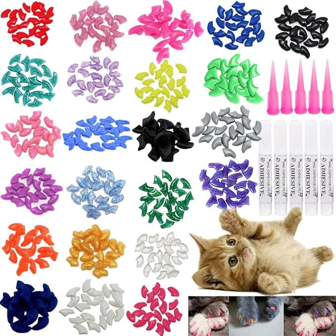 Lot de 100 capuchons souples pour griffes de chat