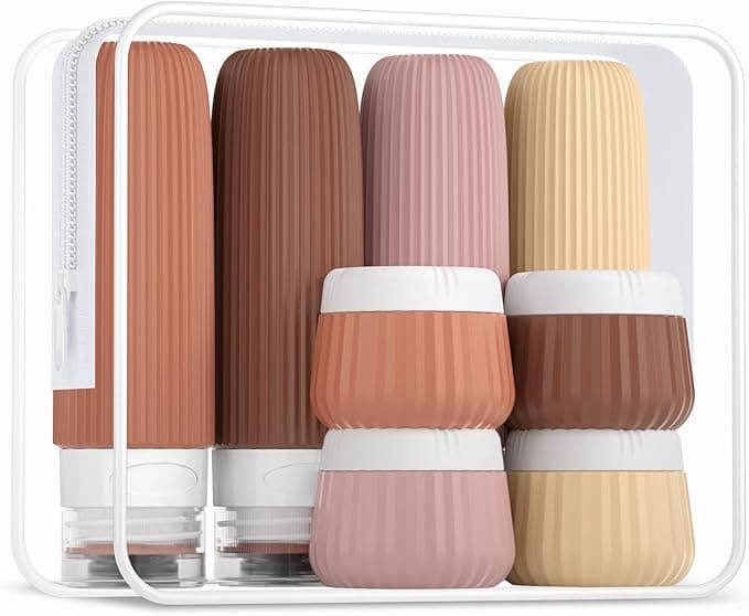 Lot de 8 bouteilles de voyage