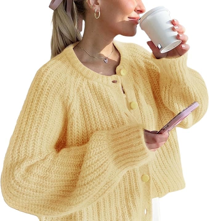 Cardigan chandail ample boutonné