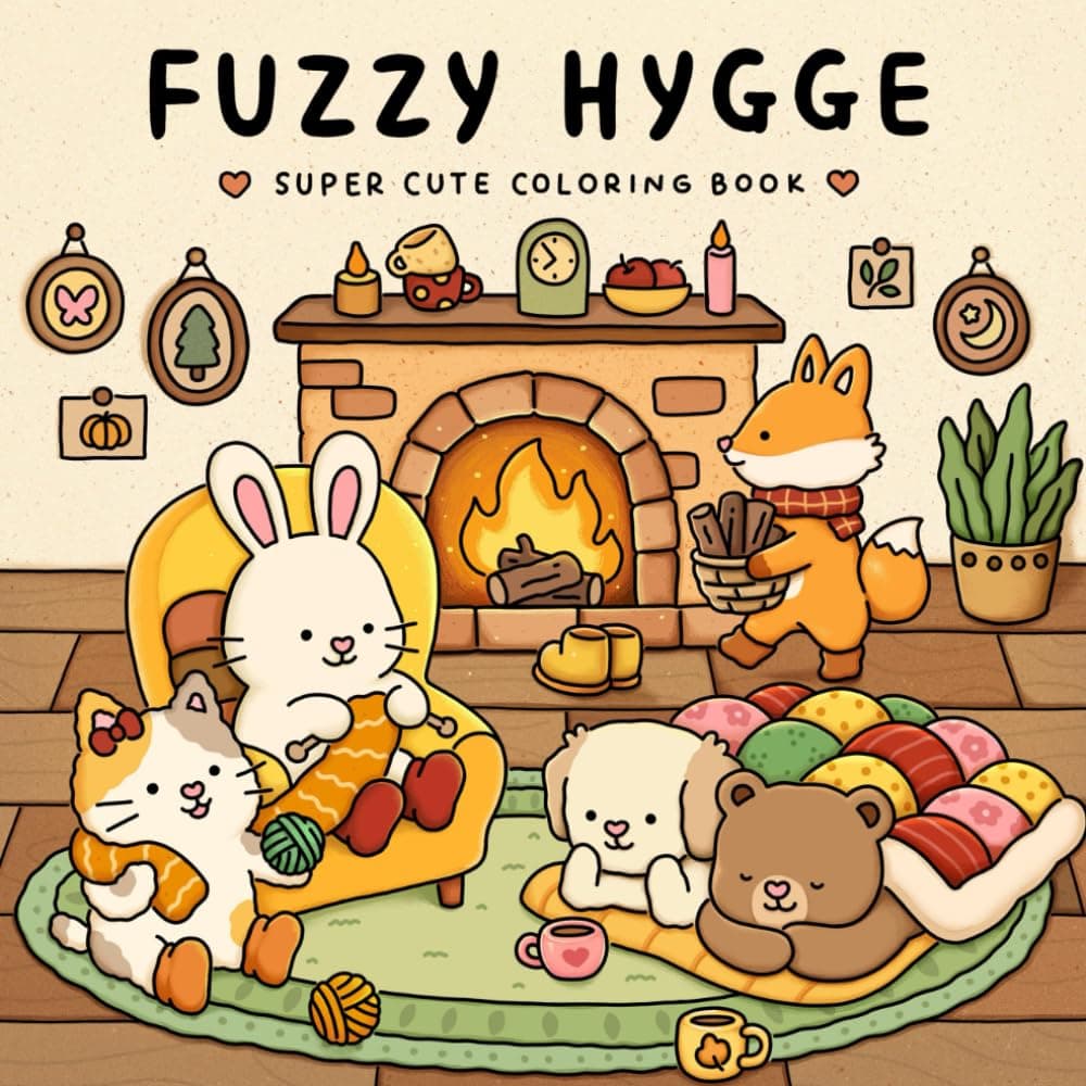Livre de coloriage hygge avec Fuzzy Hygge