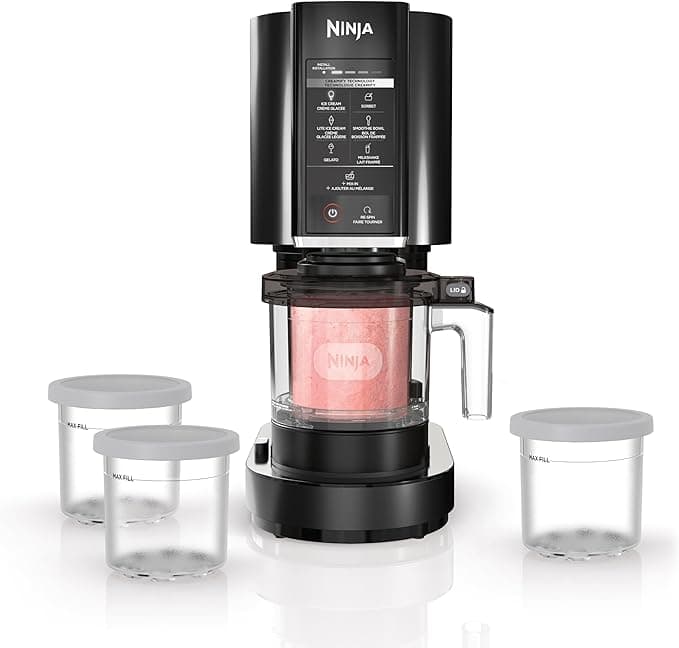 Ninja CREAMi CN302CCO Machine à crème glacée, 7 programmes One-Touch, technologie Creamify pour faire de la crème glacée, du sorbet, des milkshakes et plus encore, friandises glacées personnalisables