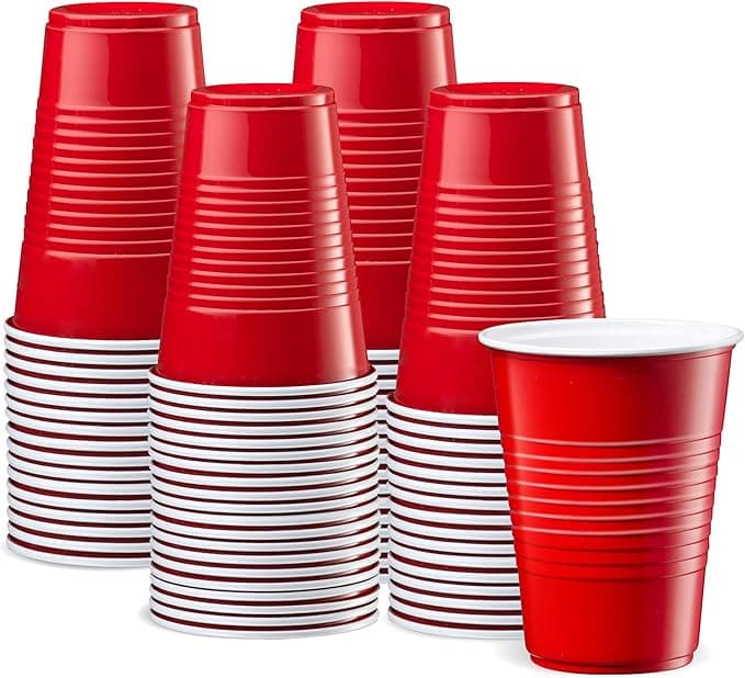 Lot de 50 gobelets jetables rouges
