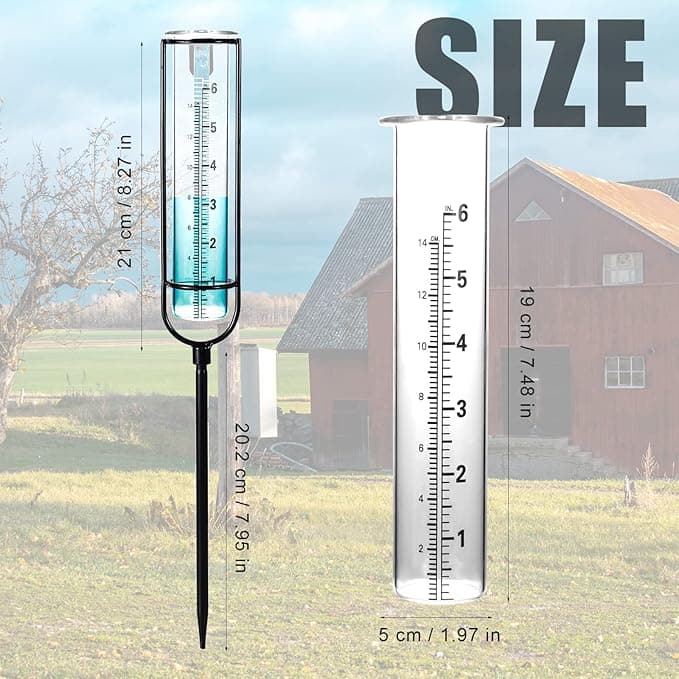 Piquet pluviomètre en verre avec piquet et support de tube en métal, Amazon