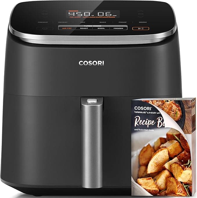 Friteuse COSORI 6 QT TurboBlaze, 9-en-1, repas rapides