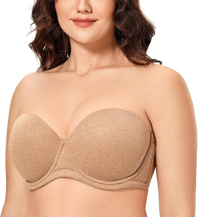 Soutien-gorge sans bretelles à armatures pour femme avec couverture complète, Delimira via Amazon