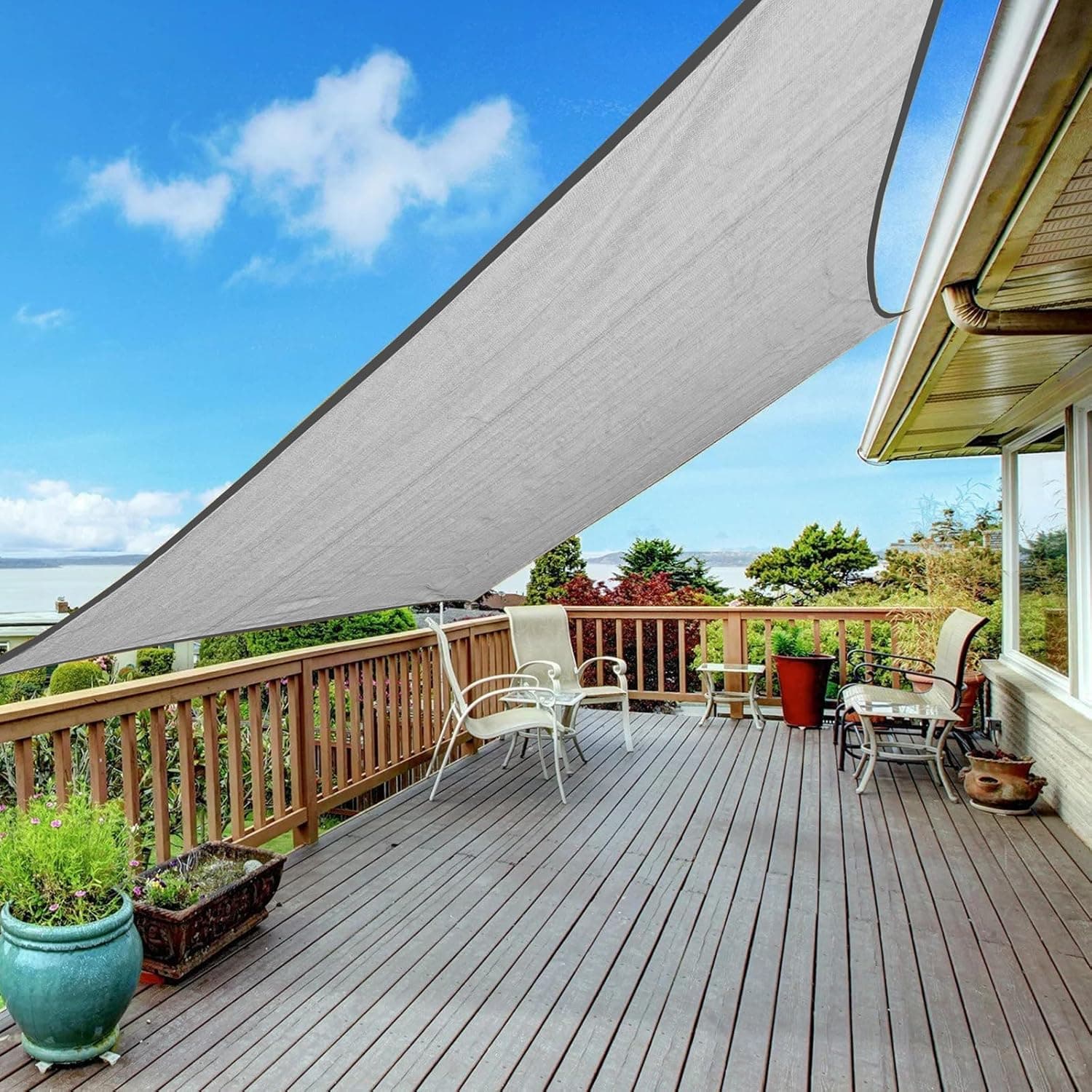 Voile d'ombrage rectangulaire de 1,8 x 3 m avec œillets pour pergola