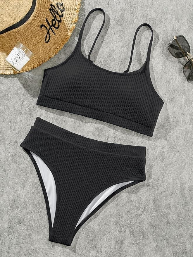 Maillot de bain deux pièces taille haute, Amazon