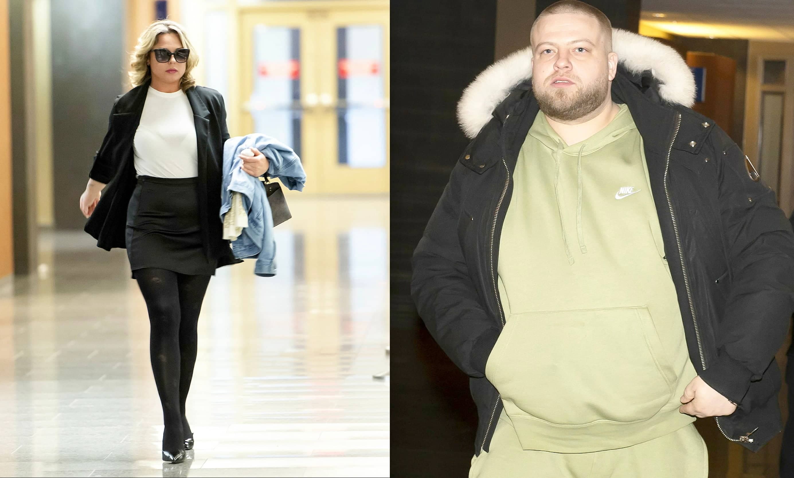 Evlyne Lamer et Jeffrey Audet, condamnés pour avoir incité une ado de 17 ans à se prostituer en 2018. Photos prises au palais de justice de Montréal lors de leur procès en avril 2023. PIERRE-PAUL POULIN