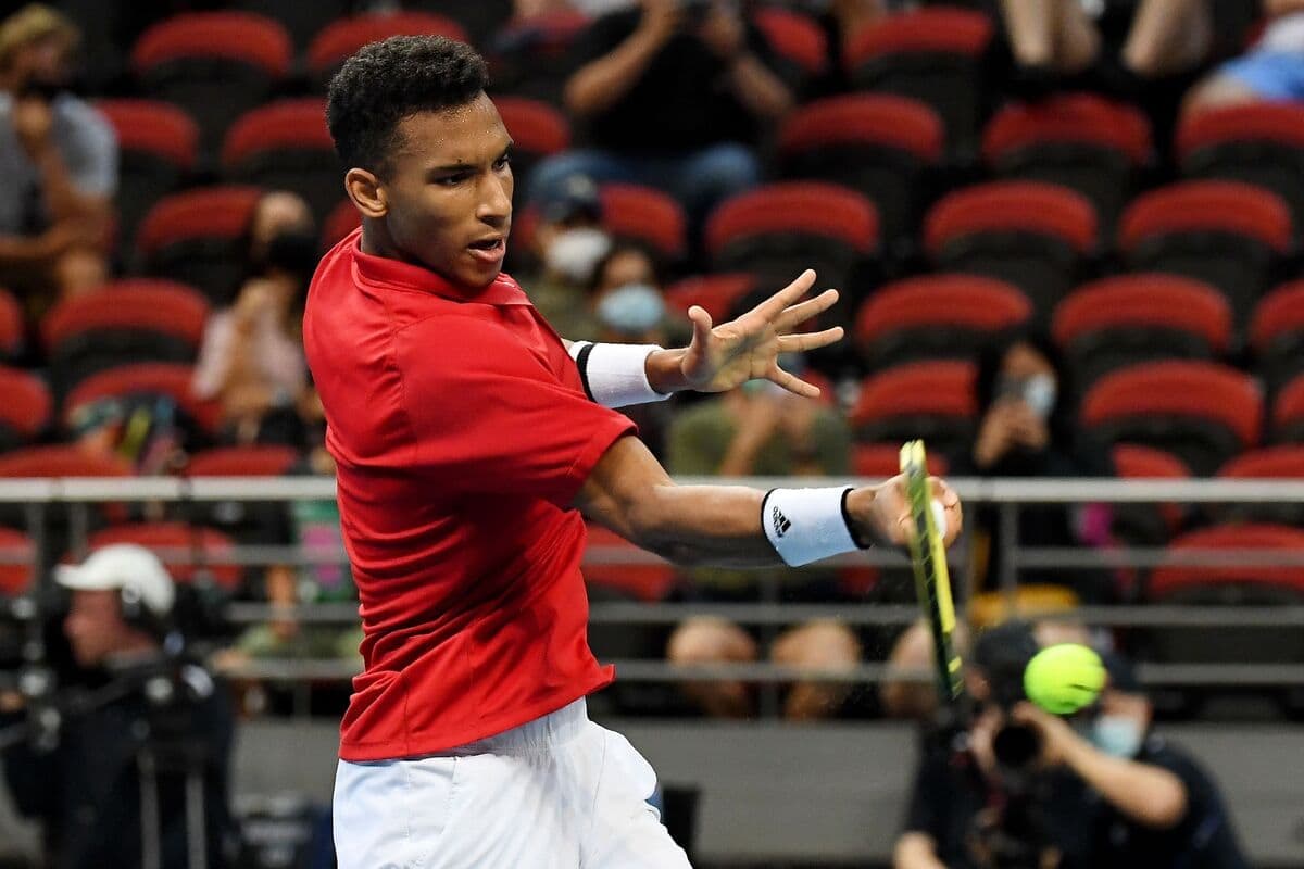 Le Québécois Félix Auger-Aliassime lors de son match d’hier contre Alexander Zverev.