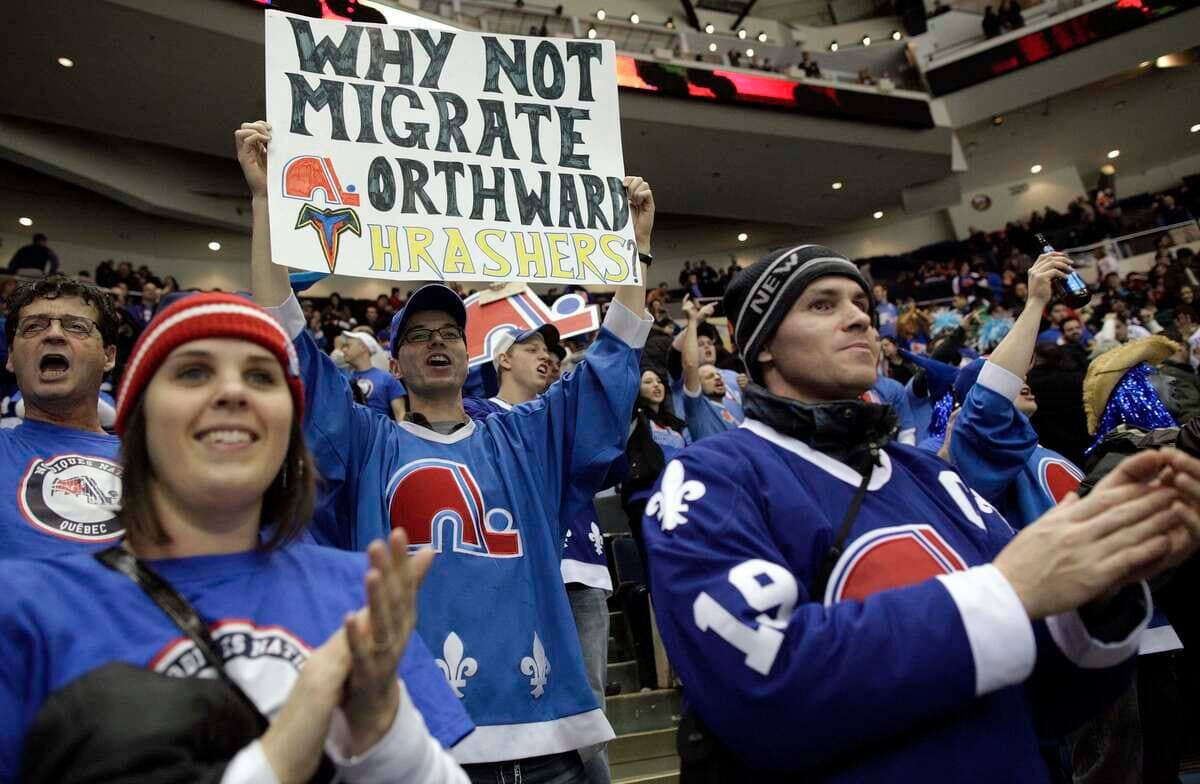 Les partisans du retour des Nordiques ont plusieurs fois manifesté leur intérêt dans les arénas de la LNH.