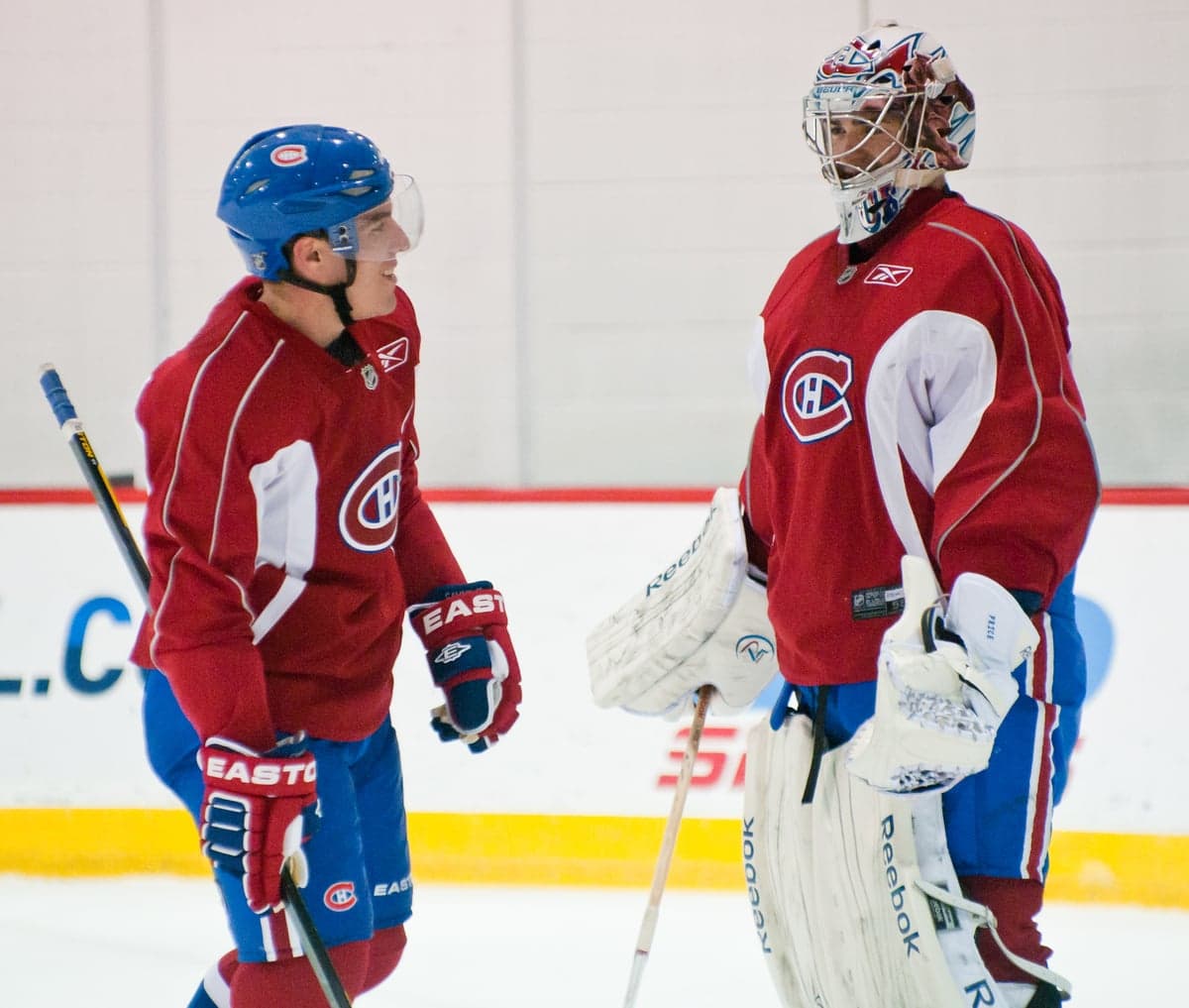 Mike Cammalleri et Carey Price, en septembre 2011