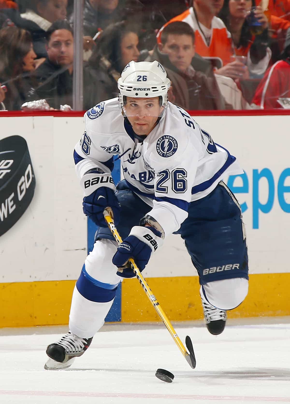 Martin St-Louis en 2013 dans l'uniforme du Lightning de Tampa Bay