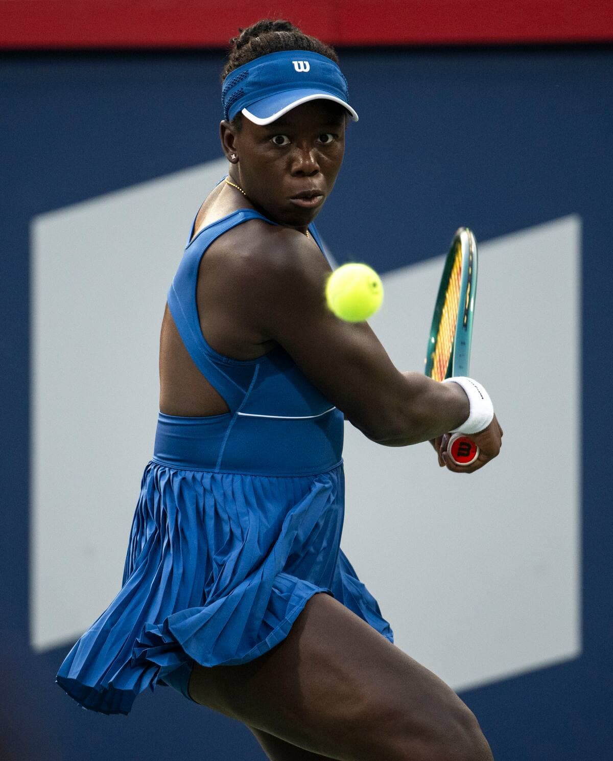 Victoria Mboko lors de son match contre Coco Gauff, samedi soir.
