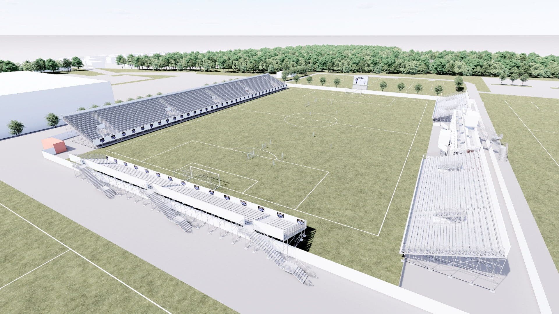 Un aperçu du stade des Roses de Montréal au Centre sportif Bois-de-Boulogne, à Laval.