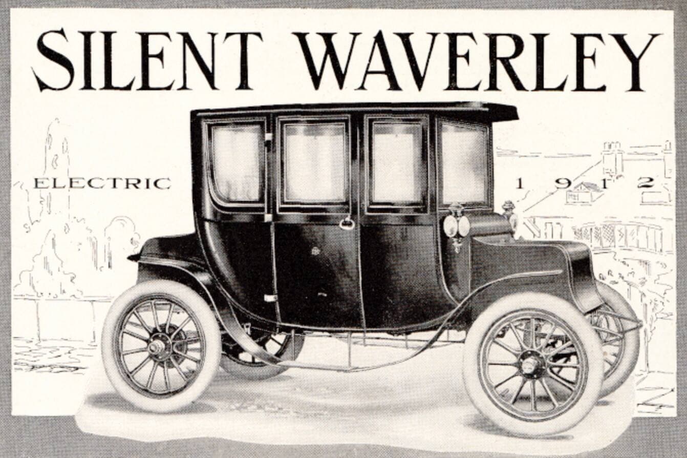 «Voici la voiture que vous attendiez, la limousine électrique», dit une publicité de la Waverley en 1911. Source : Musée canadien de l’automobile