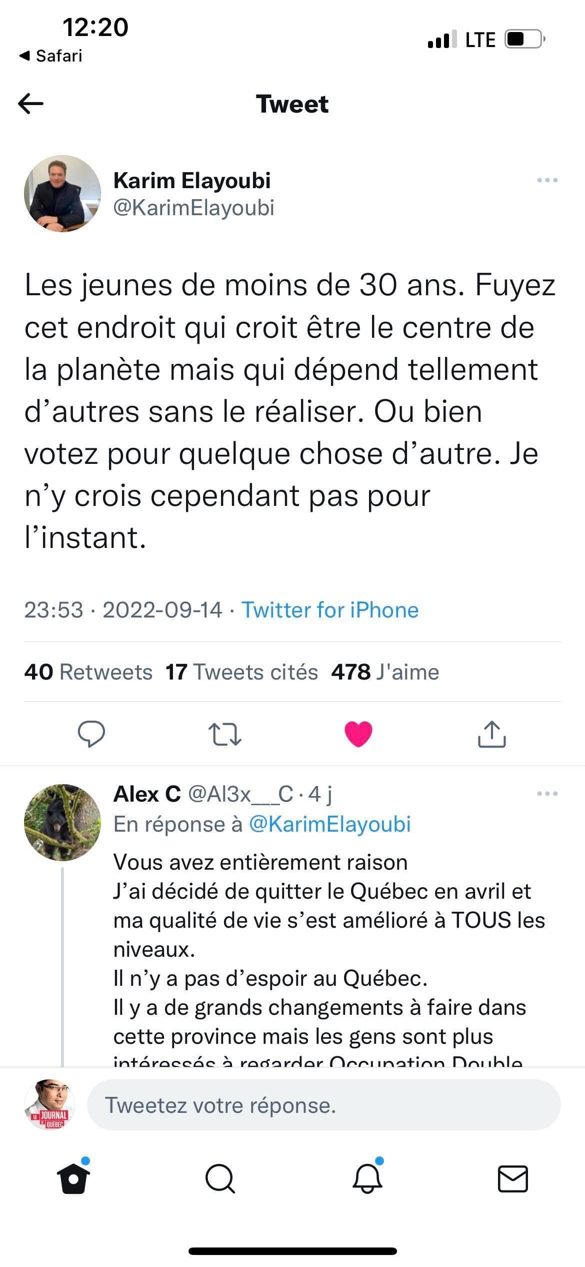 Capture d'écran Twitter