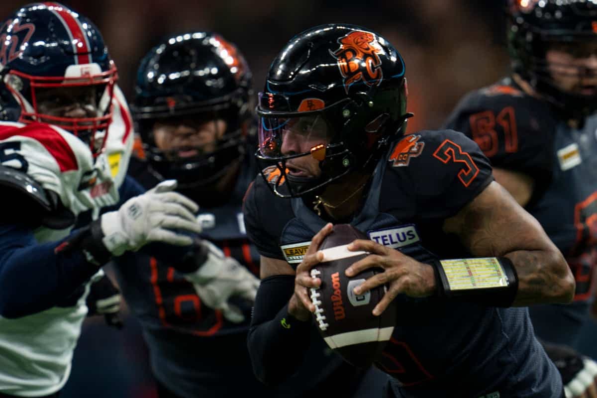 Le quart-arrière Vernon Adams fils, des Lions de la Colombie-Britannique, s'est imposé contre les Alouettes, le samedi 19 octobre, à Vancouver.