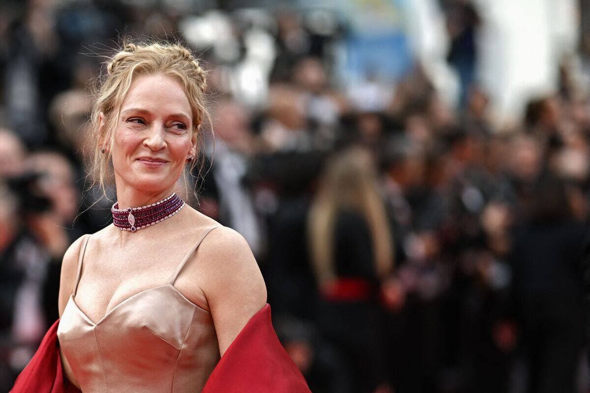 L'actrice américaine Uma Thurman était aussi à l'ouverture du festival lors de la présentation du film Jeanne du Barry.