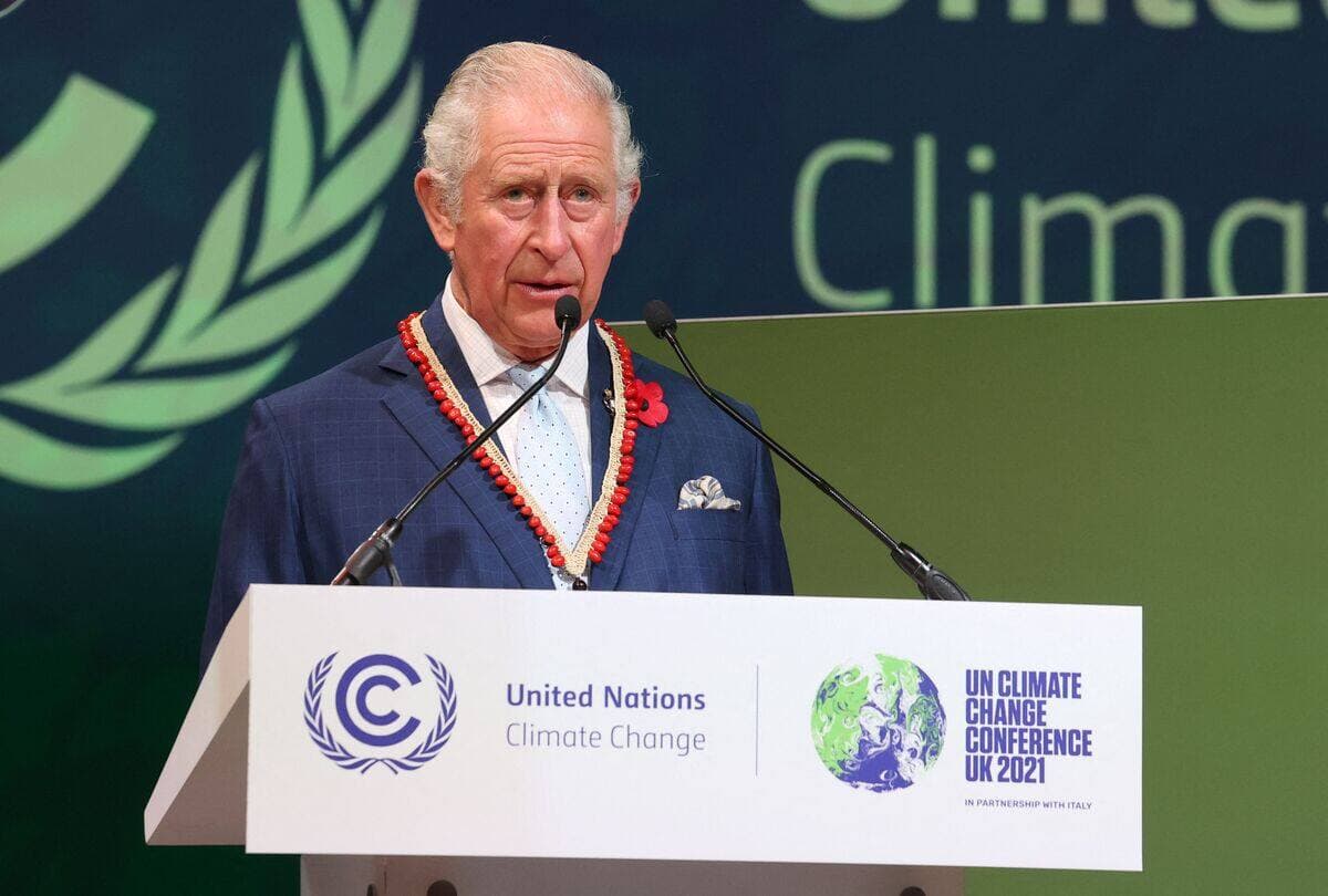 Alors qu'il était prince, Charles a prononcé un discours au sommet des Nations unies sur le climat, COP26, à Glasgow, en Écosse, en novembre 2021.