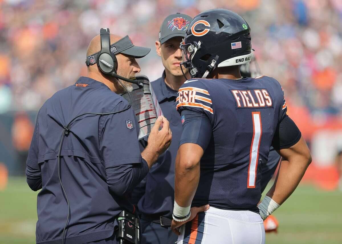 Matt Nagy et Justin Fields