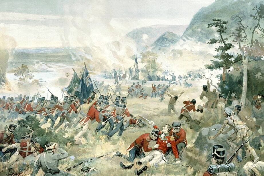 HIST 1207 annexe
La bataille de Queenston Heights, tableau tiré de l'exposition sur la guerre de 1812, présentée au Musée canadien de la guerre.