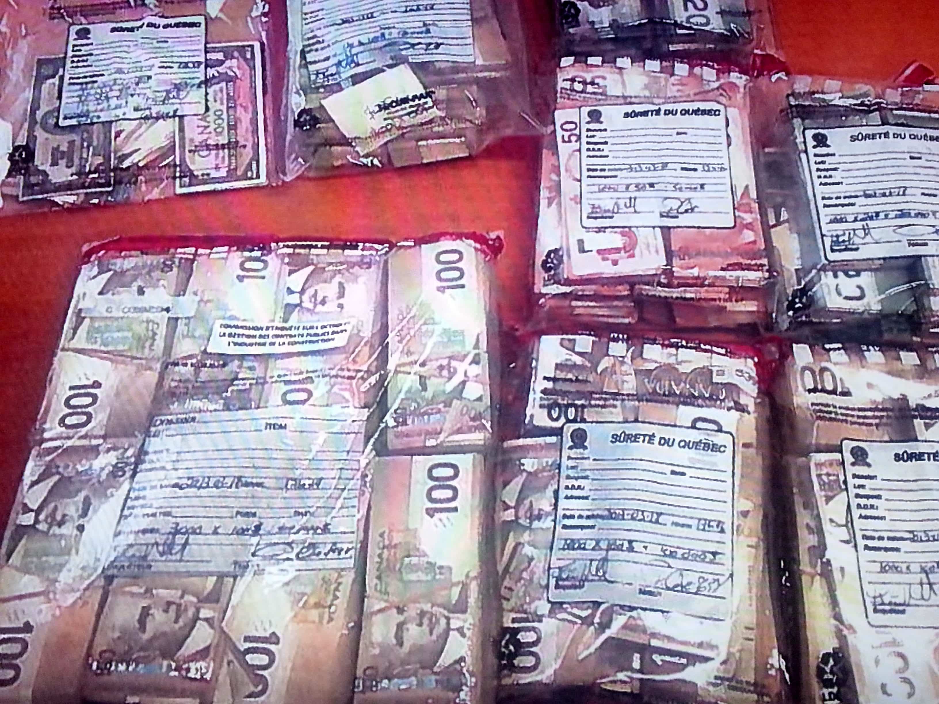 721 920$. C’est très exactement la somme qui était en possession de Pierre Lambert, saisie en 2013 par les policiers. On trouvait notamment parmi ce butin 6202 billets de 100$ et 1107 billets de 50$. Il y avait même 12 billets de 1000$, qui ont cessé d’être émis au tournant du millénaire.