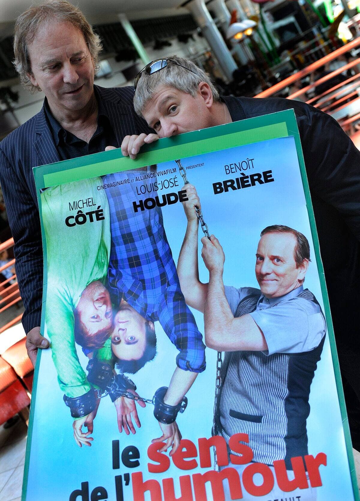 Benoit Brière a fait le cabotin avec Michel Côté pendant et après le tournage du film Le sens de l'humour.