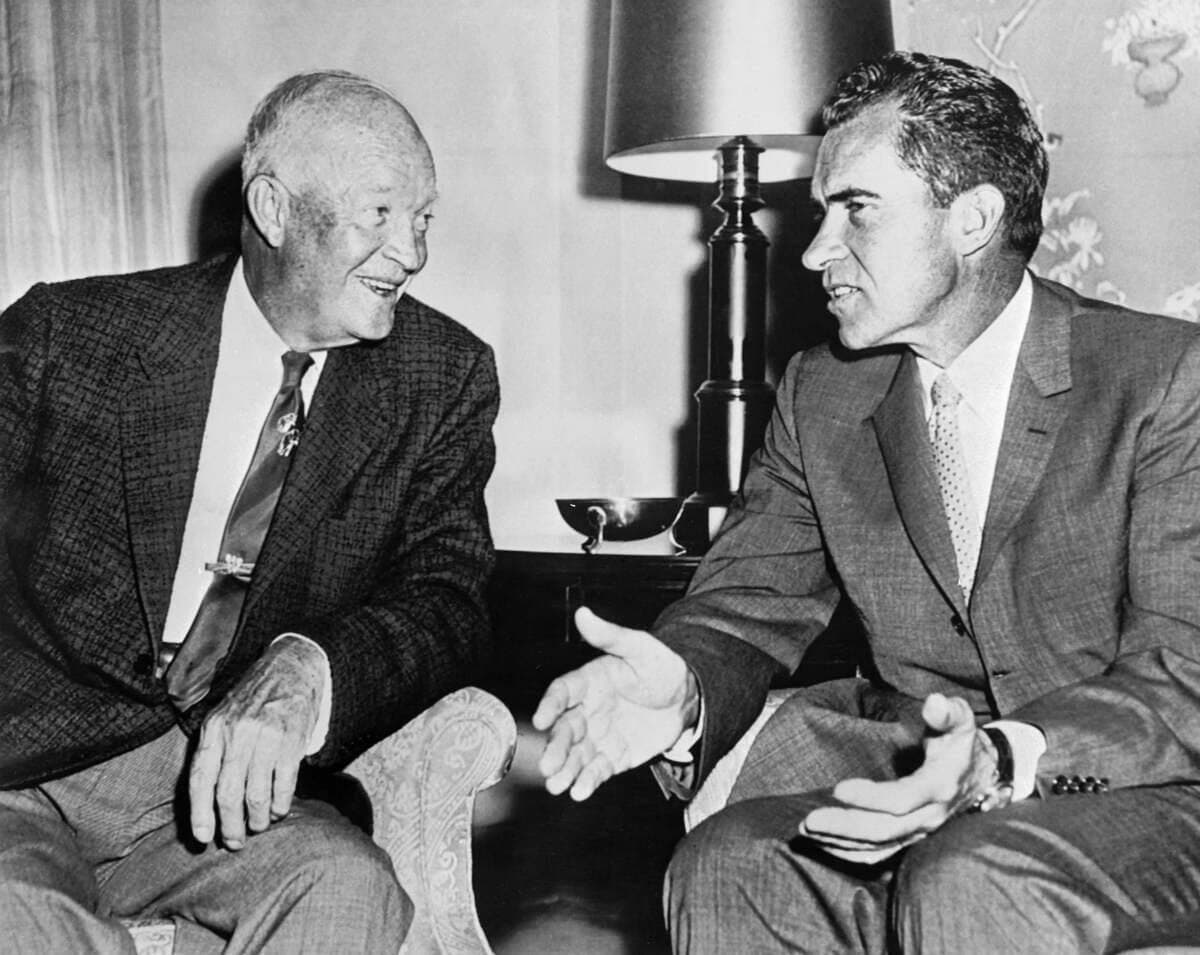 Dwight D. Eisenhower et Richard Nixon, alors vice-président